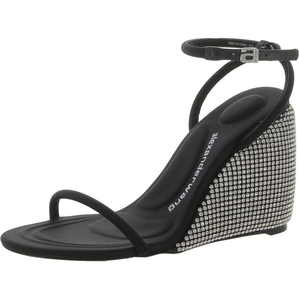 Alexander Wang Black and Silver Wedge Sandals